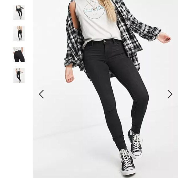 Levi's 710 Super Skinny Washed Black Jeans - Size 27 - Picture 3 of 13